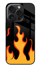 Fired Up – Black iPhone 15 Pro Glass Case
