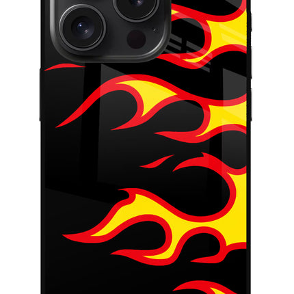 Side Sweep Flames iPhone 15 Pro Glass Case
