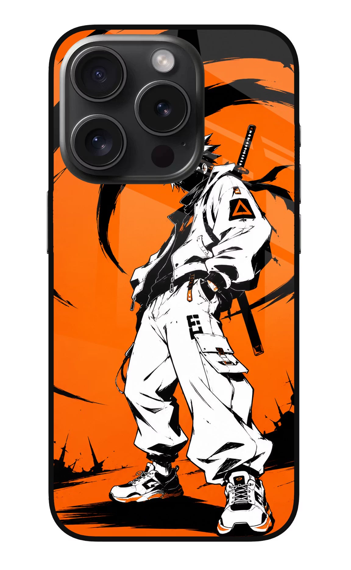 Street Samurai  iPhone 15 Pro Glass Case Back Cover by Casekaro