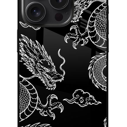 Twin Dragons iPhone 15 Pro Glass Case