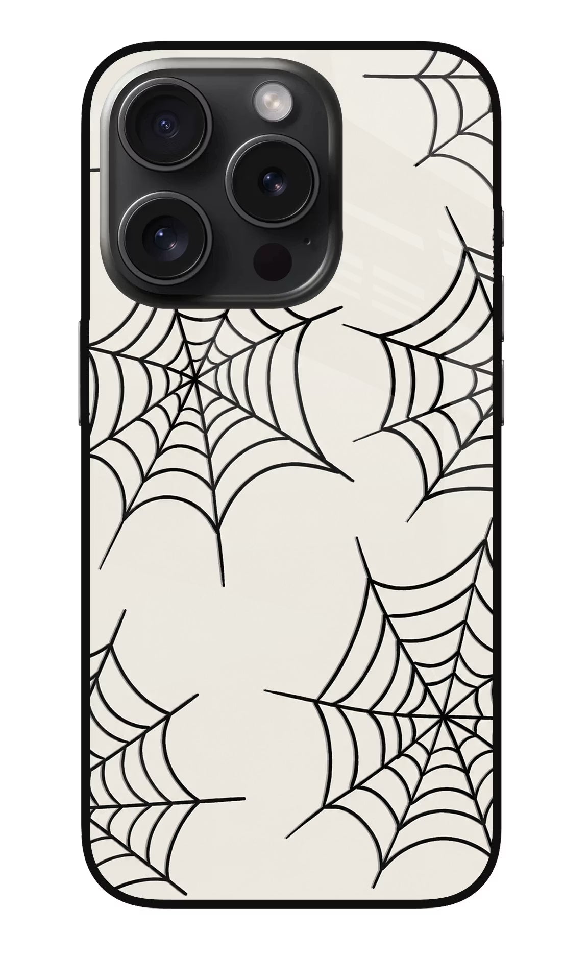 Spider Web iPhone 15 Pro Glass Case