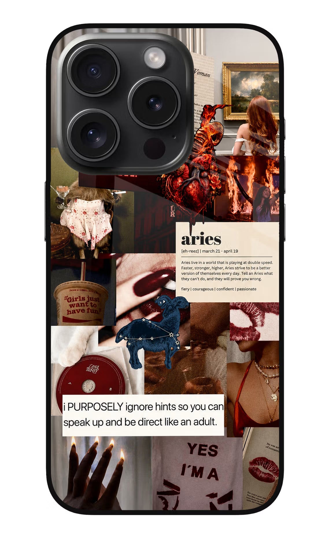 Zodiac Aries iPhone 15 Pro Glass Case