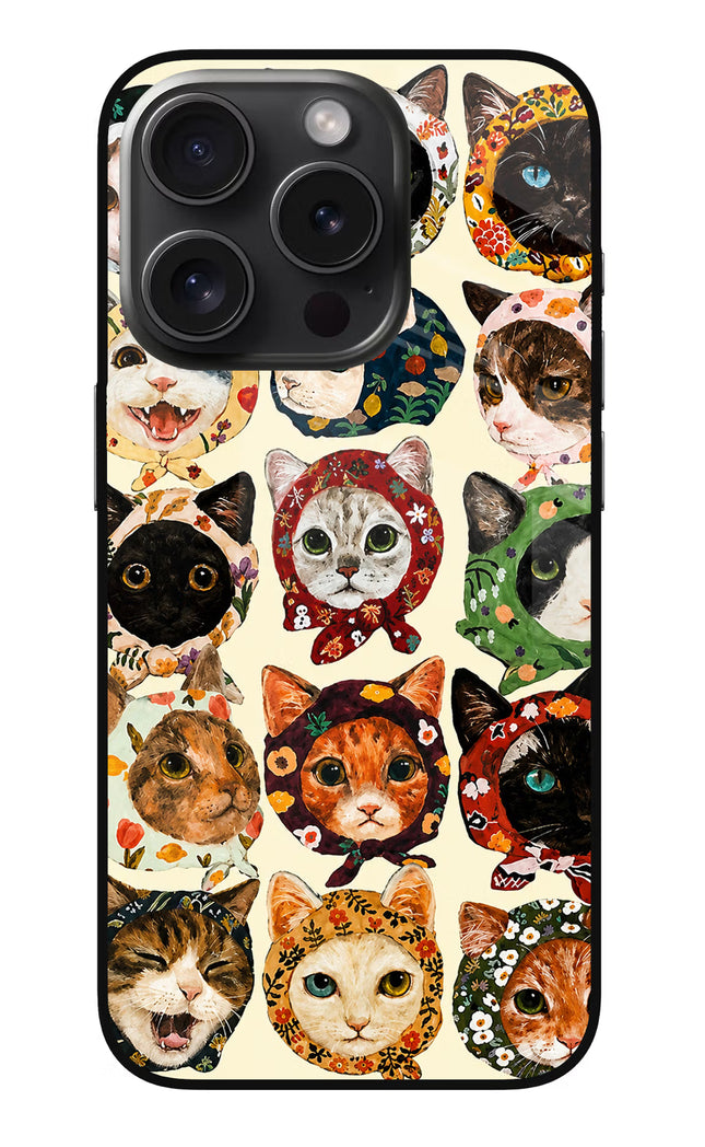 Cool Cat iPhone 15 Pro Glass Case