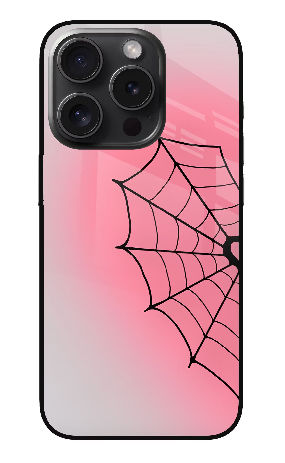Pink Web iPhone 15 Pro Glass Case