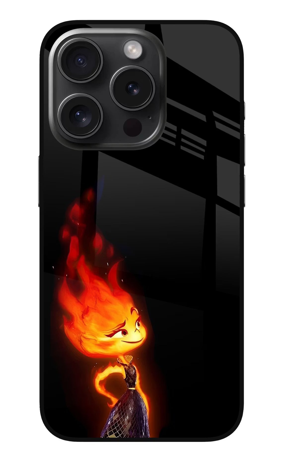 Ember Flame iPhone 15 Pro Glass Case Back Cover by Casekaro