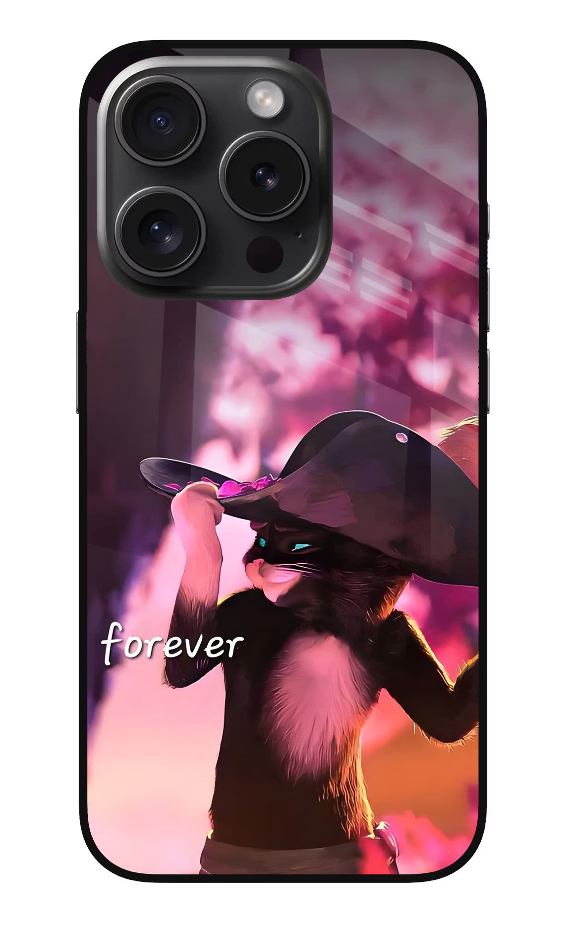 Forever Cat iPhone 15 Pro Glass Case
