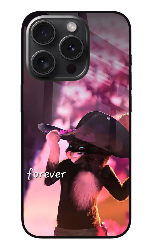 Forever Cat iPhone 15 Pro Glass Case
