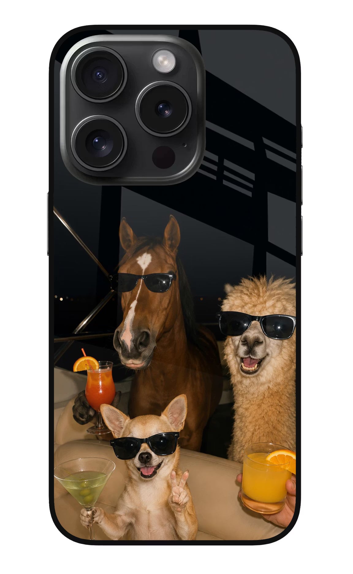 Party Squad iPhone 15 Pro Glass Case