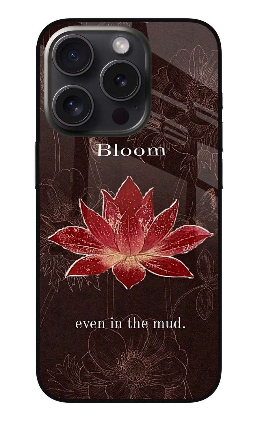 Bloom iPhone 15 Pro Back Cover, Glass case