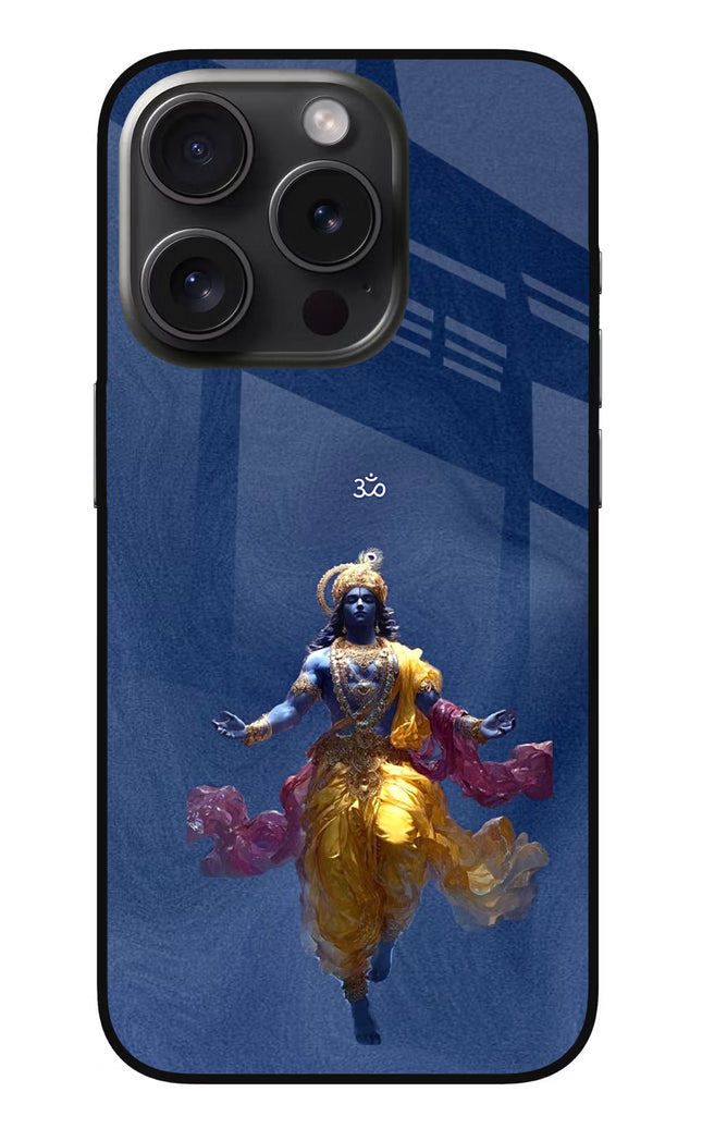 Cosmic Krishna iPhone 15 Pro Glass Case