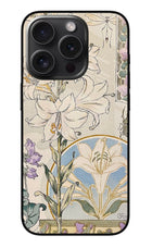 White Lily iPhone 15 Pro Glass Case