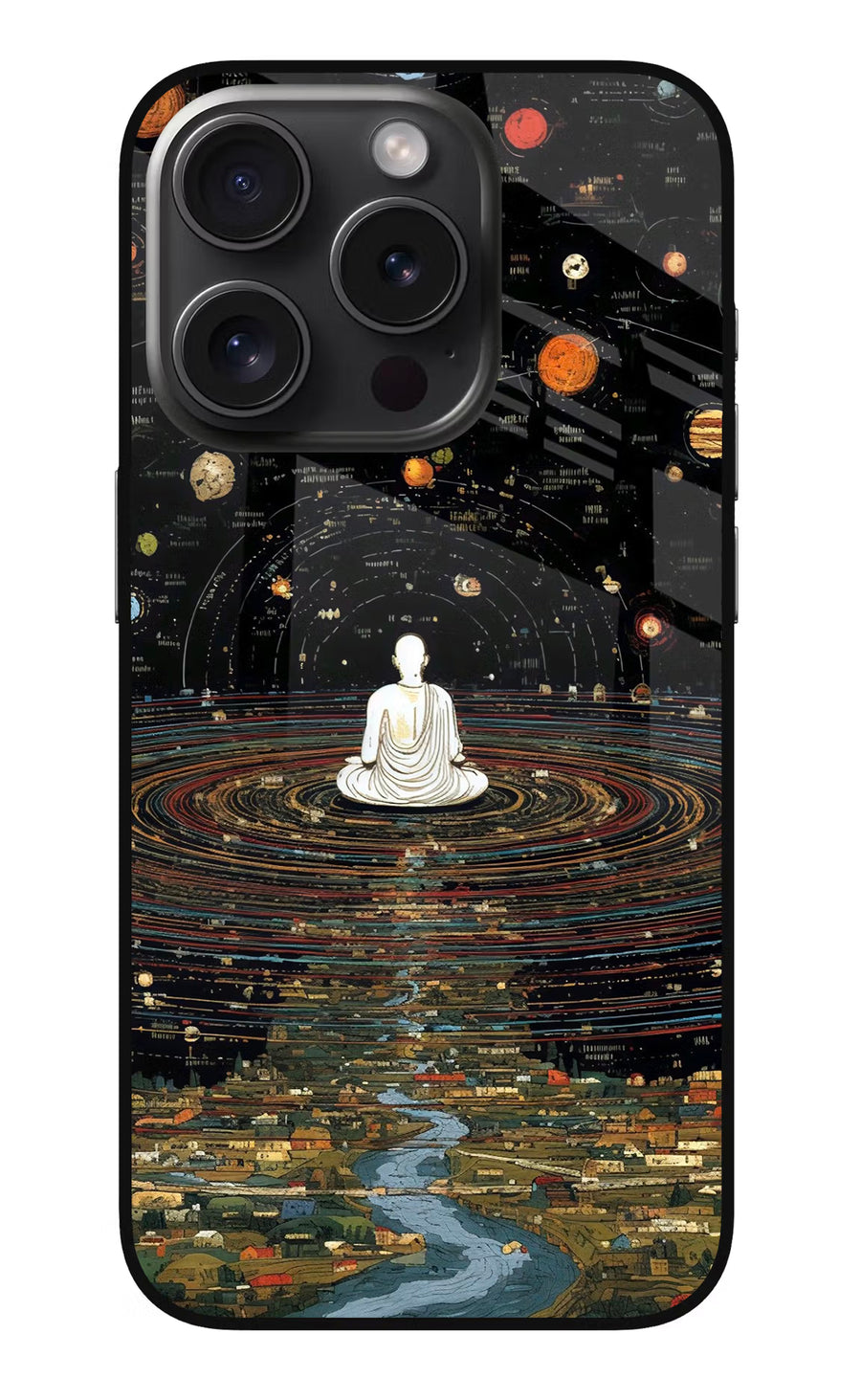 Space Monk iPhone 15 Pro Back Cover, Glass case