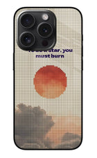 Pixel Sun iPhone 15 Pro Glass Case Back Cover by Casekaro