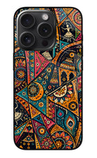 Folk Print iPhone 15 Pro Glass Case