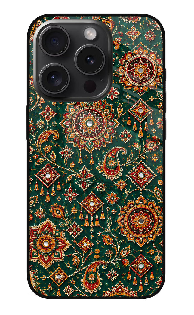 Green Pataka iPhone 15 Pro Glass Case