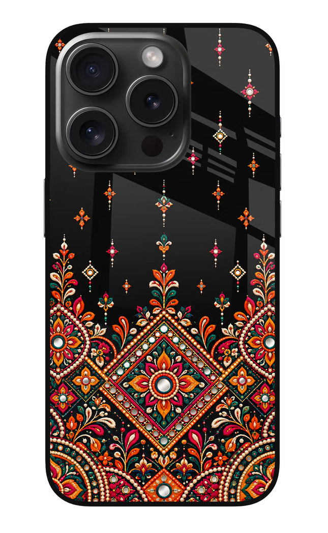 Noir Mehfil iPhone 15 Pro Glass Case