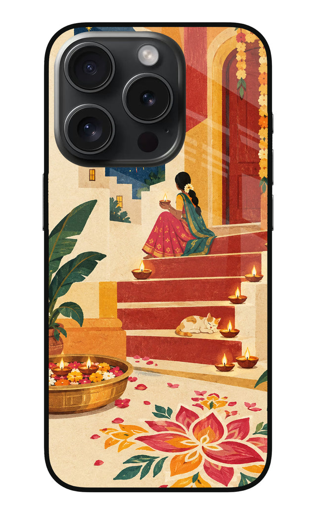 Diwali Rangoli iPhone 15 Pro Glass Case