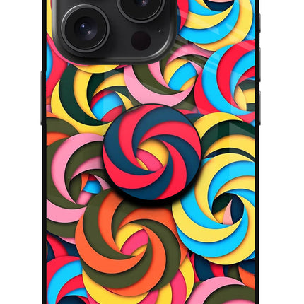 Spiral Pattern iPhone 15 Pro Pop Case by Casekaro