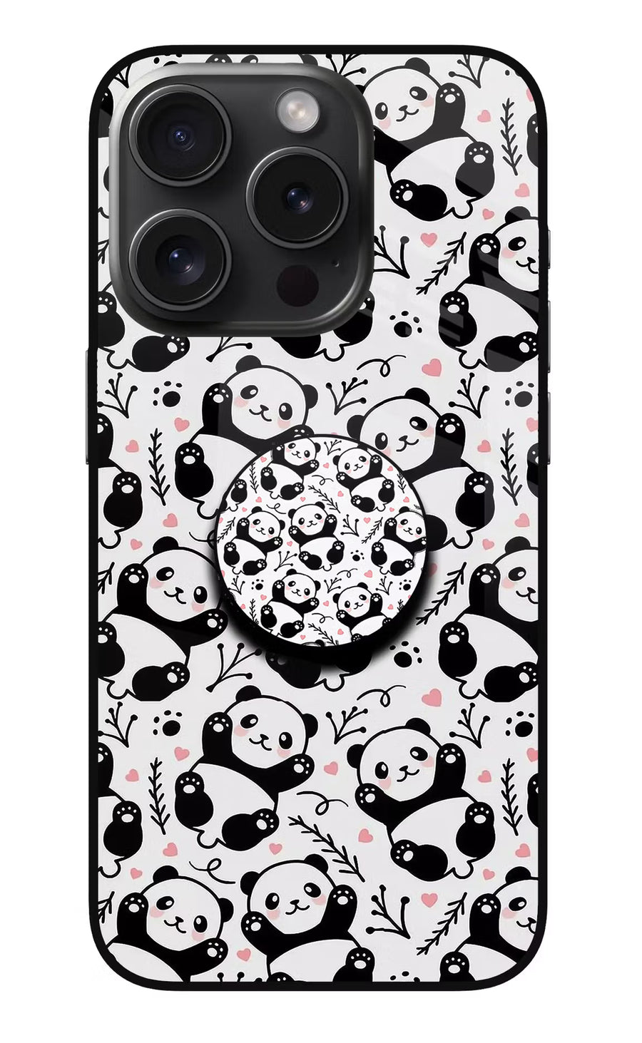Cute Panda iPhone 15 Pro Pop Case, Metal case