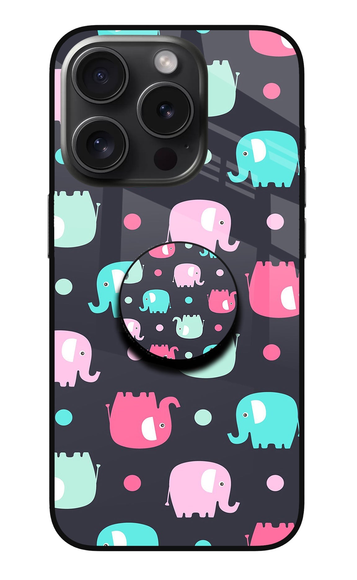 Baby Elephants iPhone 15 Pro Glass Case