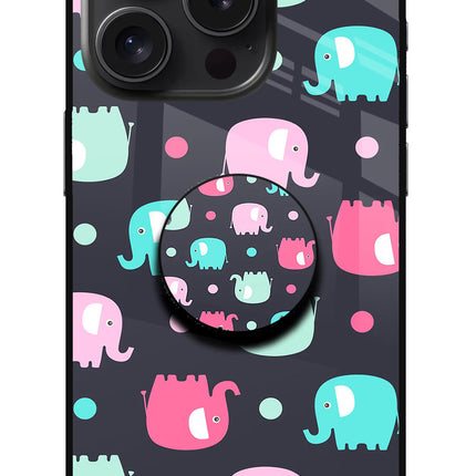 Baby Elephants iPhone 15 Pro Glass Case