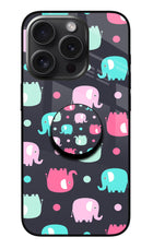 Baby Elephants iPhone 15 Pro Glass Case