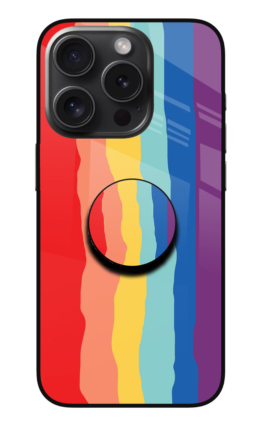 Rainbow iPhone 15 Pro Pop Case, Metal case