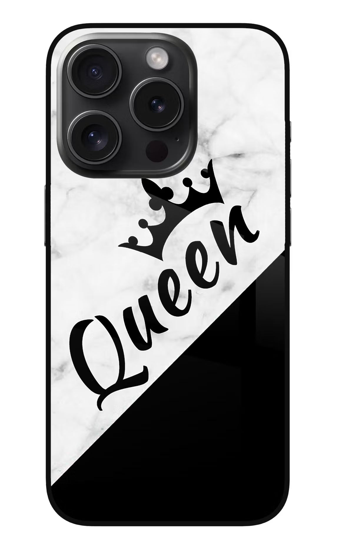 Queen iPhone 15 Pro Max Glass Case Back Cover by Casekaro