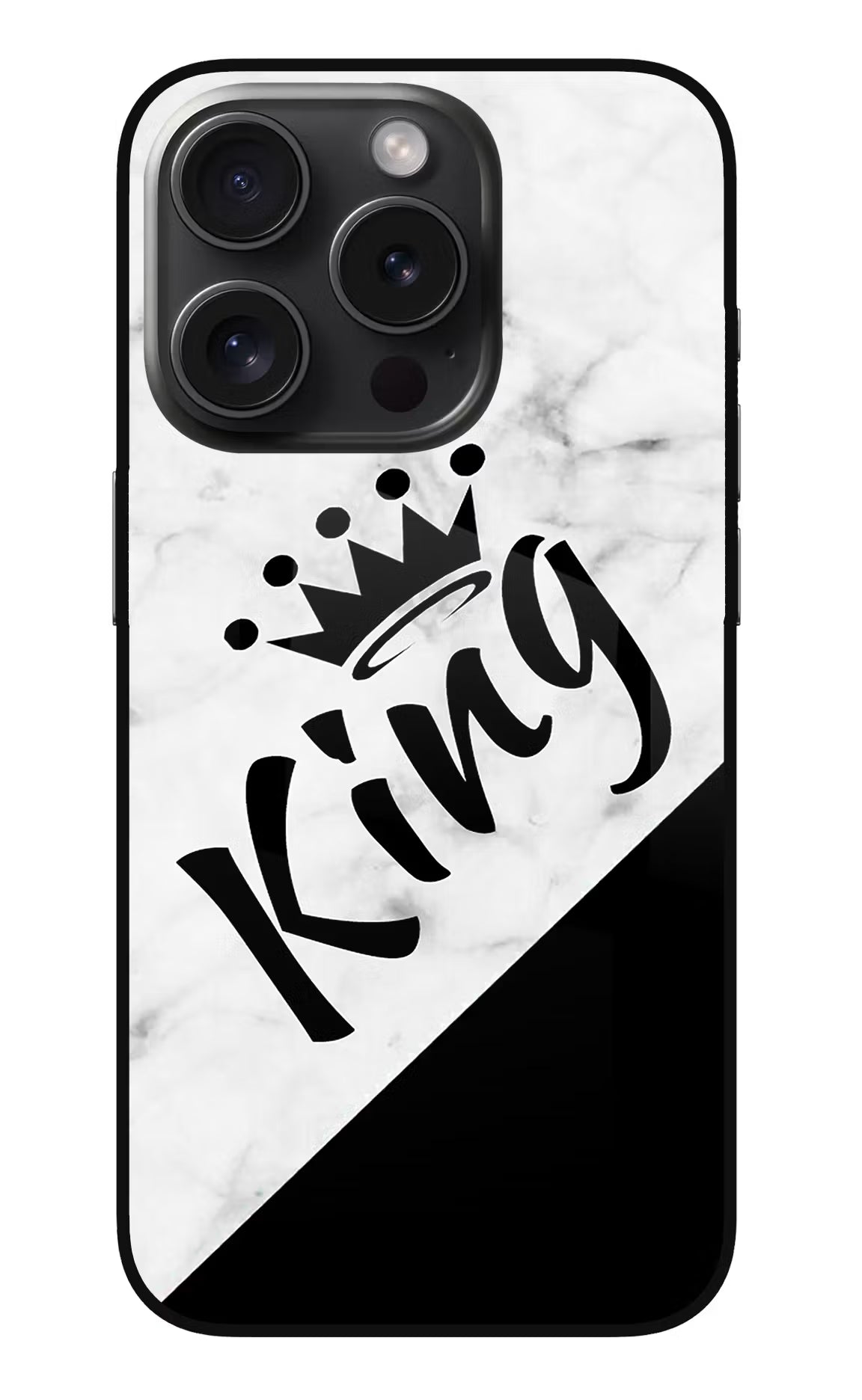 King iPhone 15 Pro Max Glass Case Back Cover by Casekaro