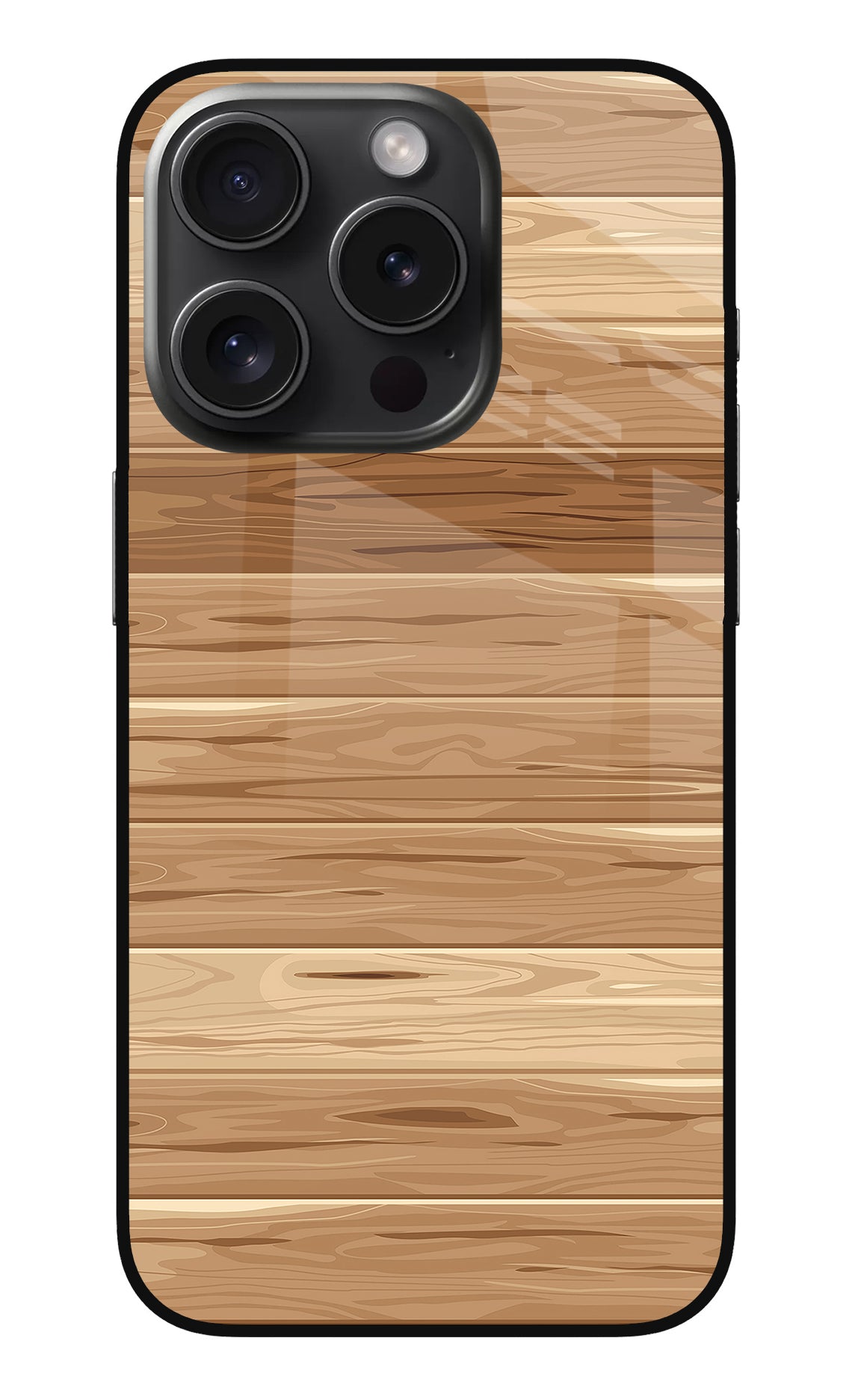 Wooden Vector iPhone 15 Pro Max Glass Case