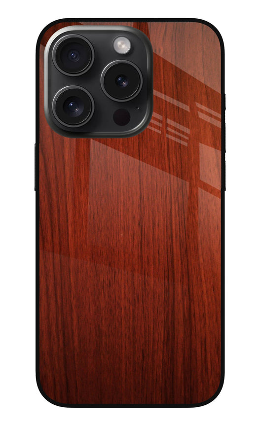 Wooden Plain Pattern iPhone 15 Pro Max Glass Case