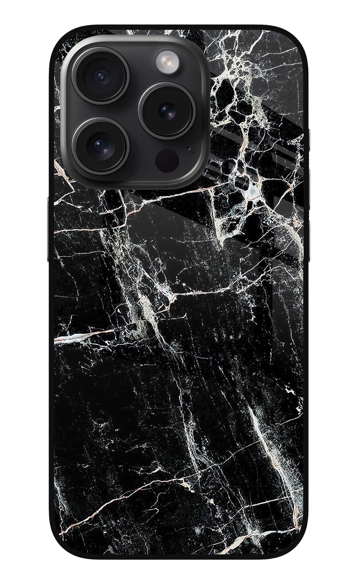 Black Marble Texture iPhone 15 Pro Max Back Cover