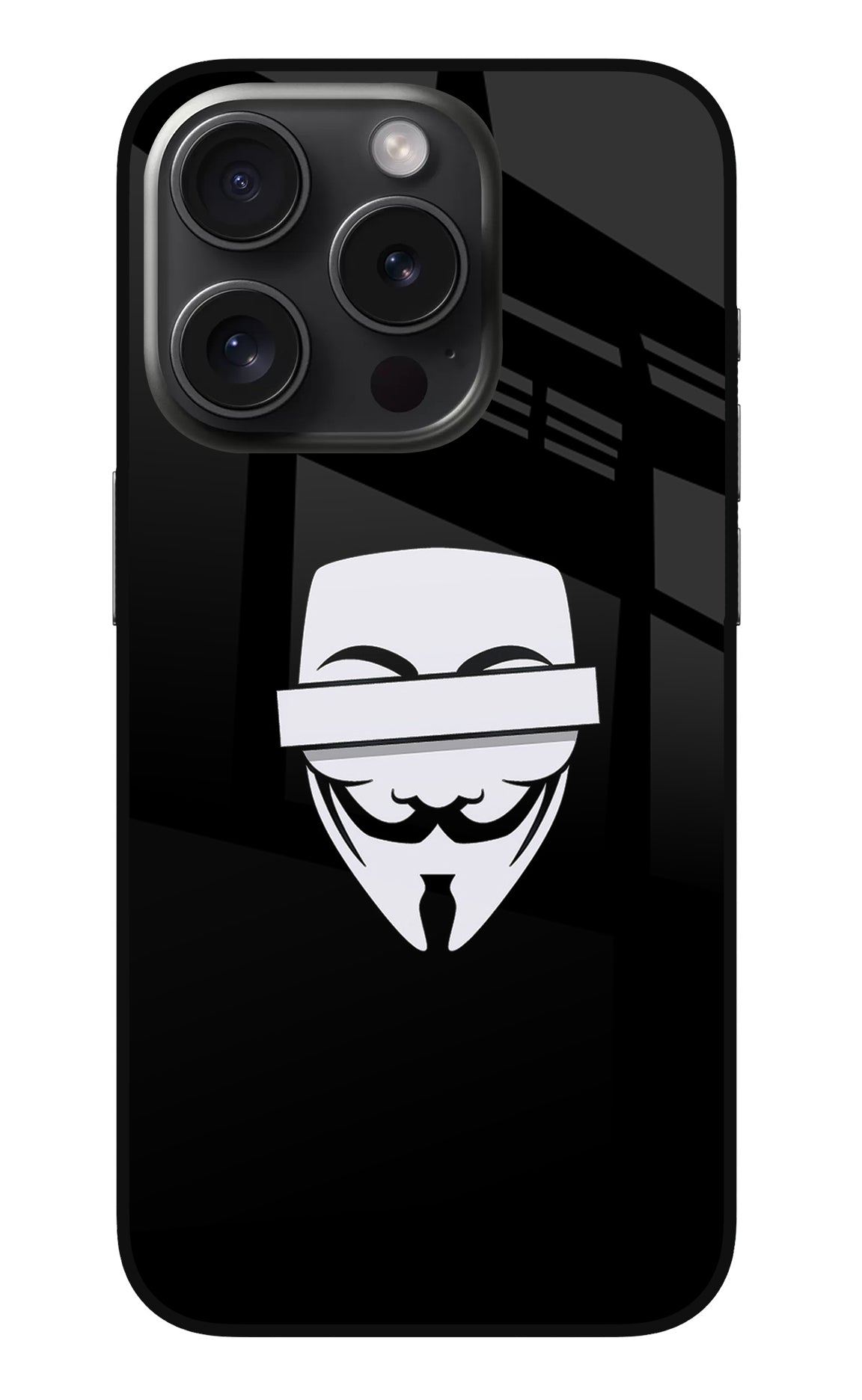 Anonymous Face iPhone 15 Pro Max Glass Case