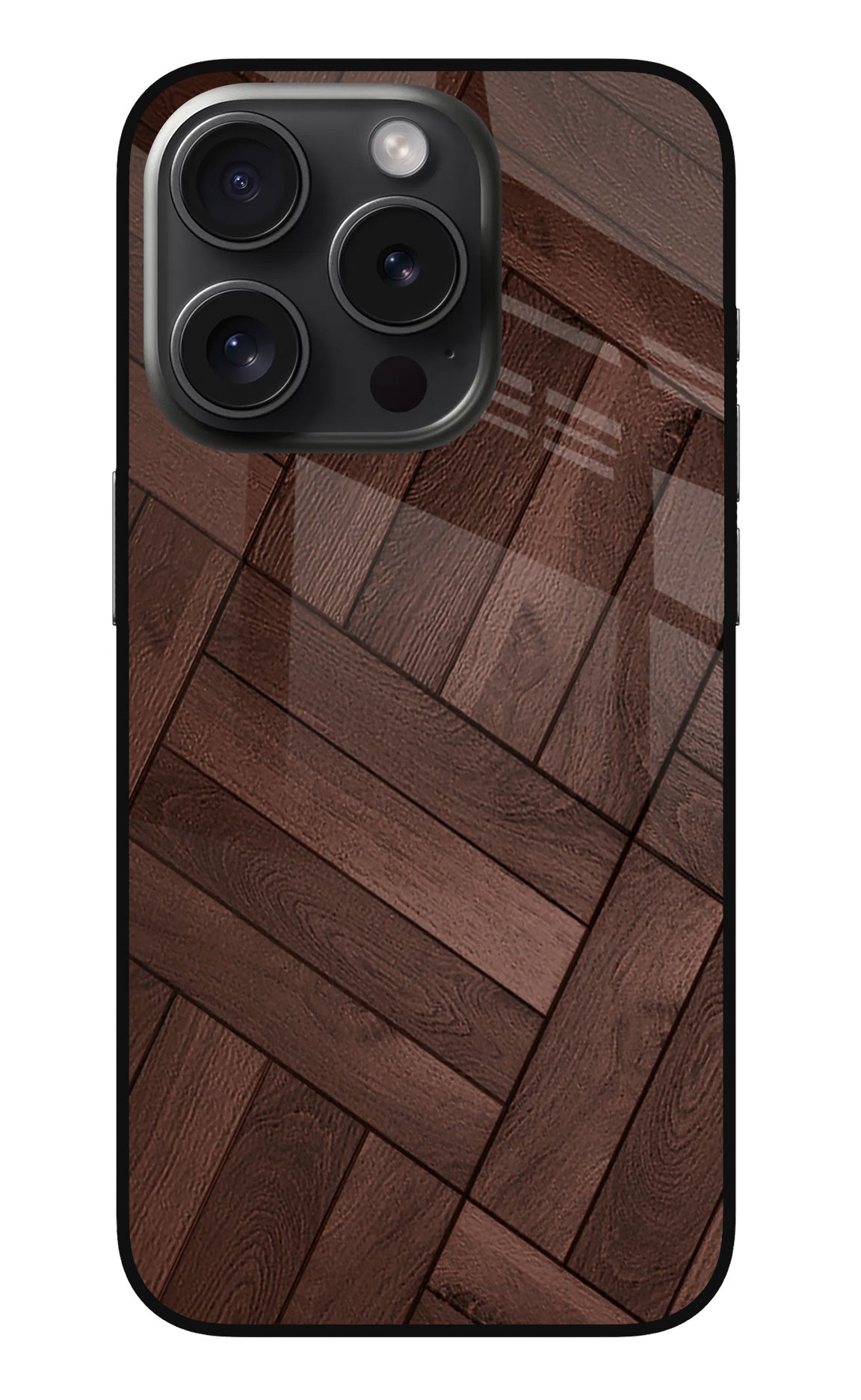 Wooden Texture Design iPhone 15 Pro Max Glass Case