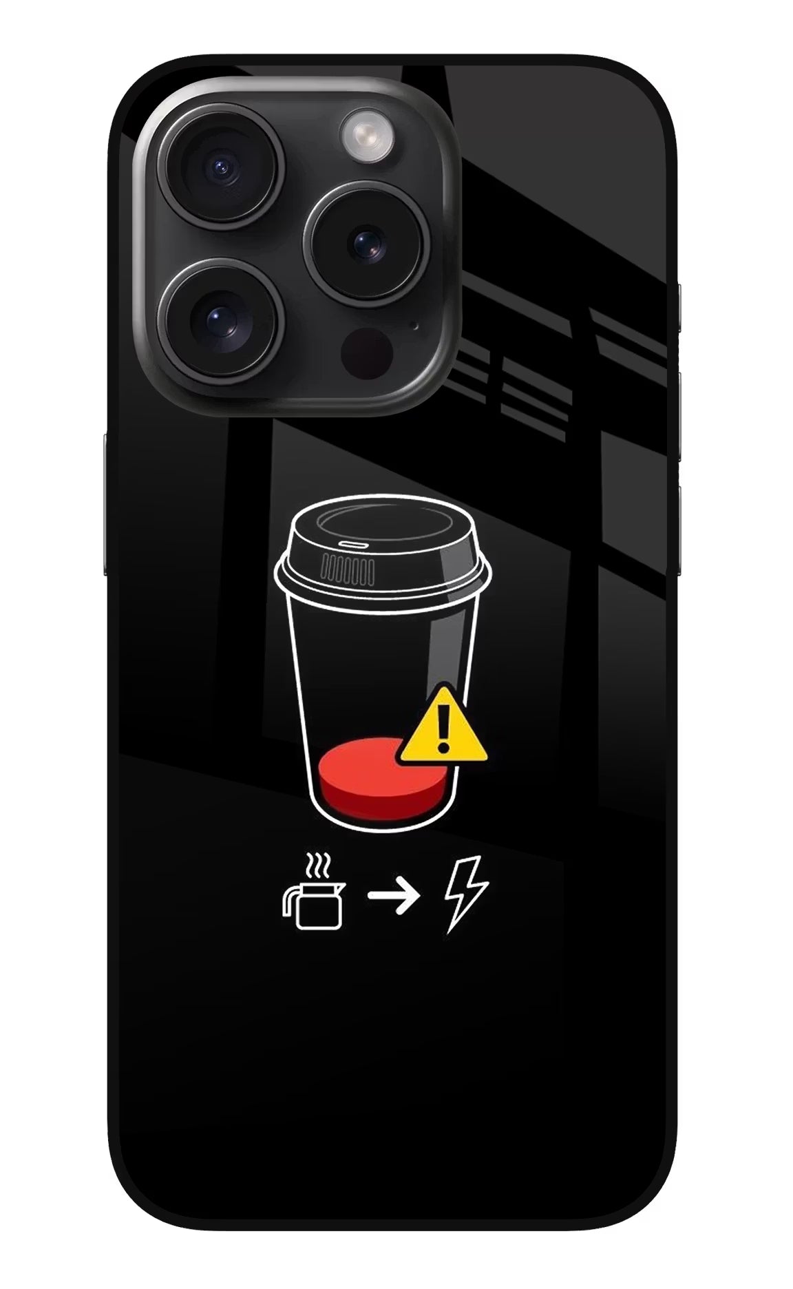 Coffee iPhone 15 Pro Max Glass Case Back Cover by Casekaro
