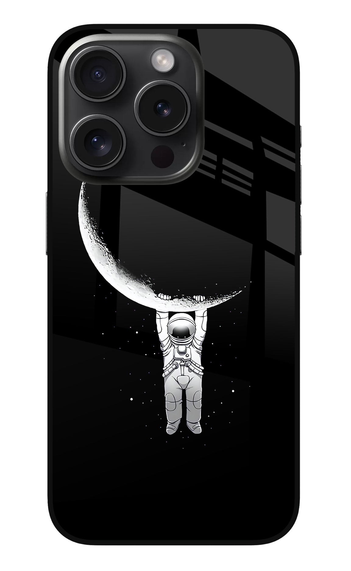 Moon Space iPhone 15 Pro Max Glass Case