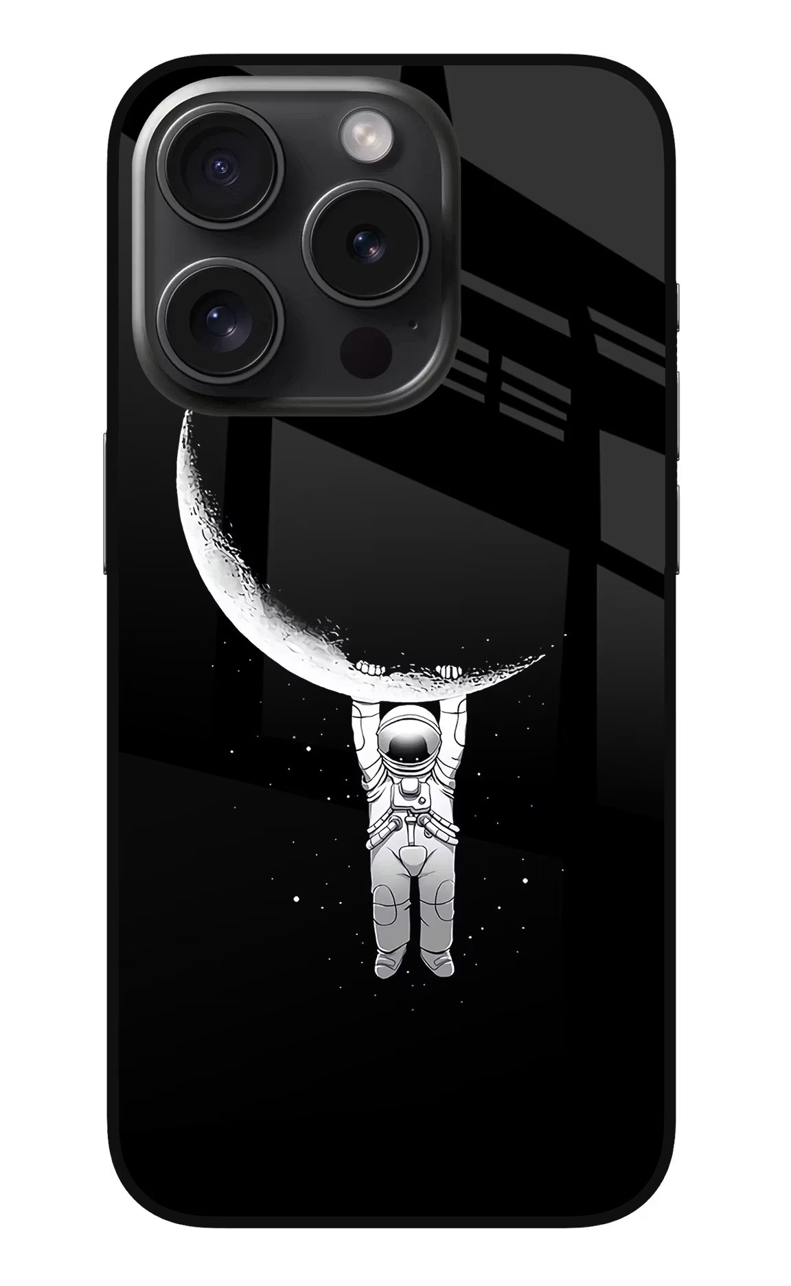 Moon Space iPhone 15 Pro Max Glass Case Back Cover by Casekaro