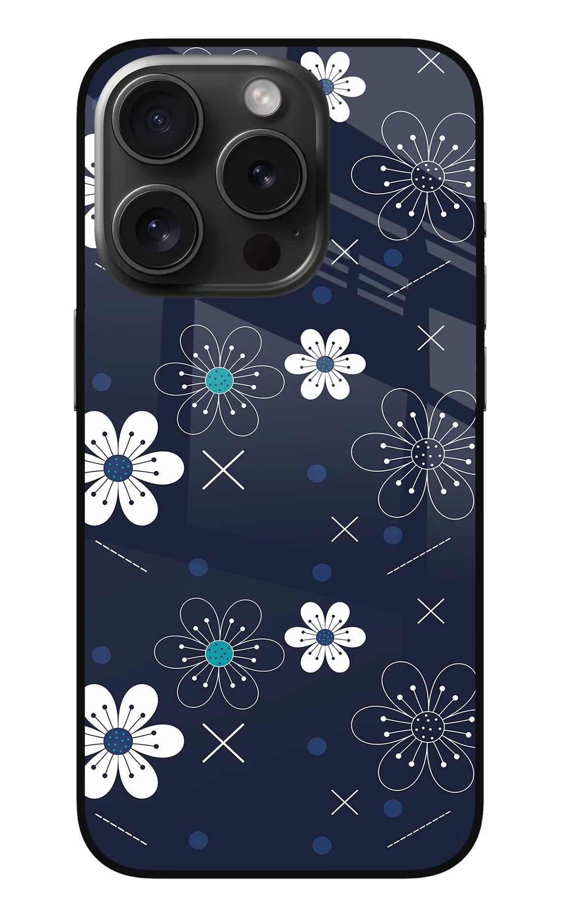Flowers iPhone 15 Pro Max Glass Case Back Cover by Casekaro