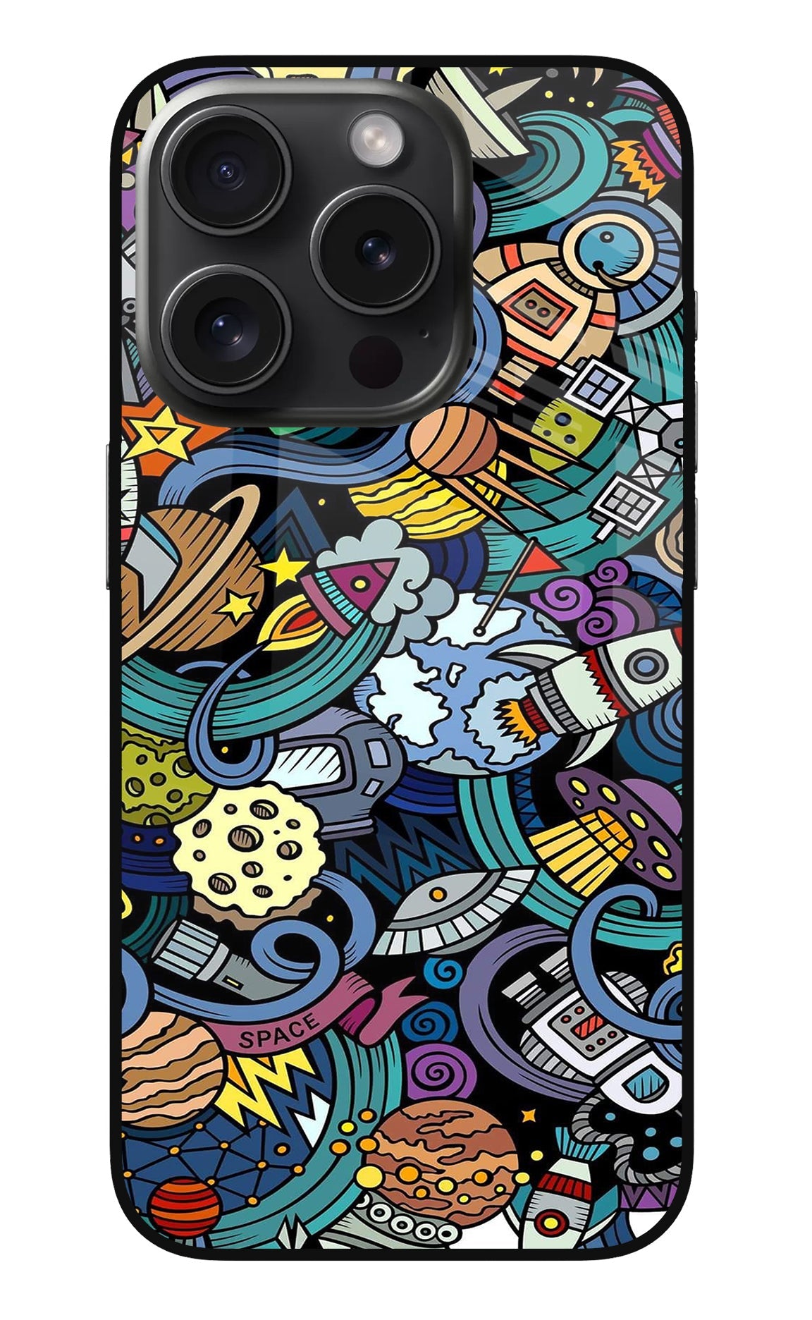 Space Abstract iPhone 15 Pro Max Glass Case