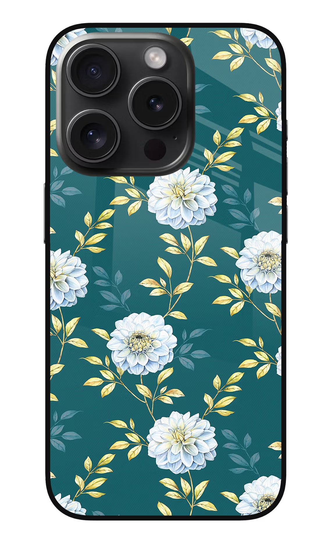 Flowers iPhone 15 Pro Max Glass Case Back Cover by Casekaro