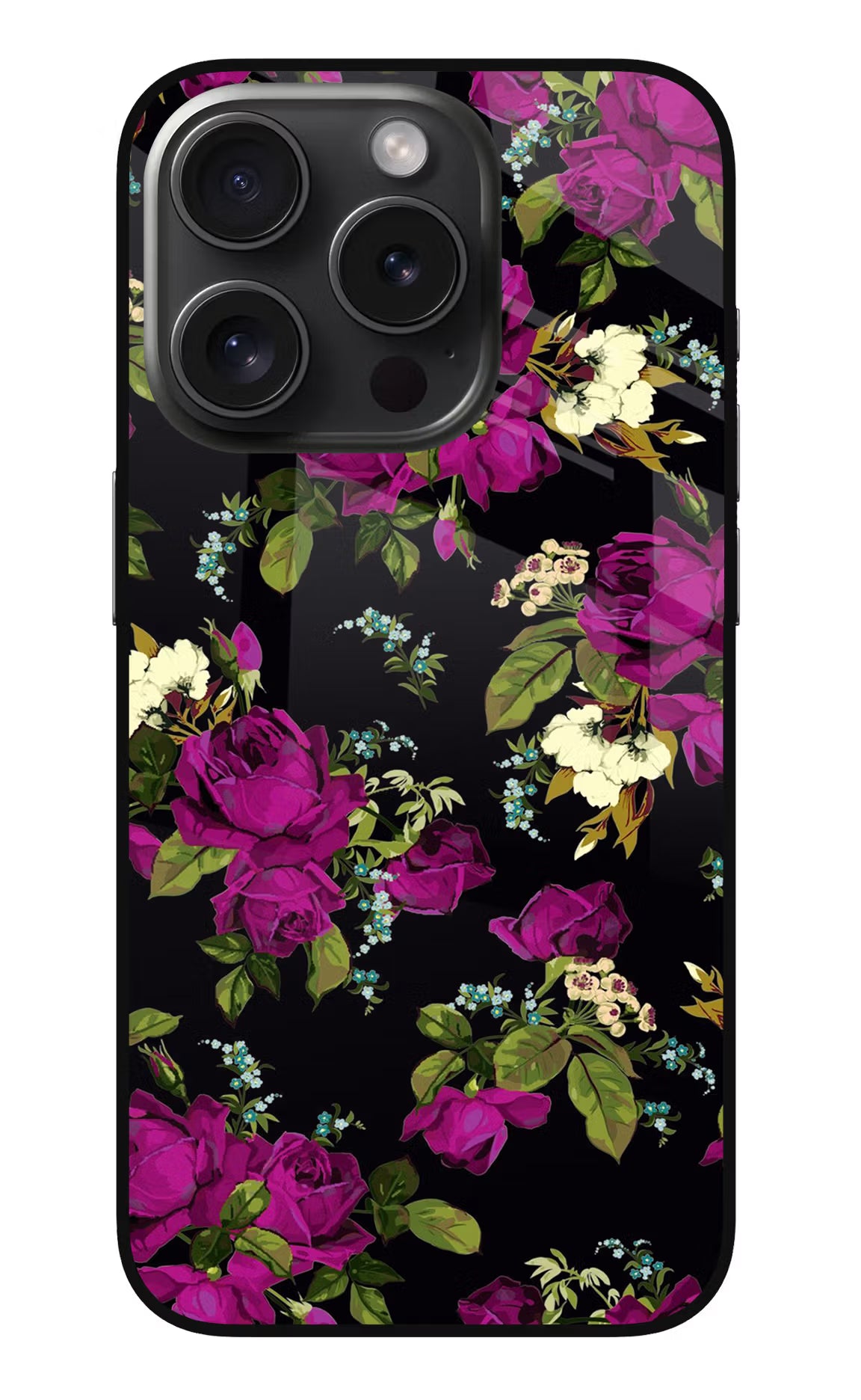 Flowers iPhone 15 Pro Max Glass Case Back Cover by Casekaro
