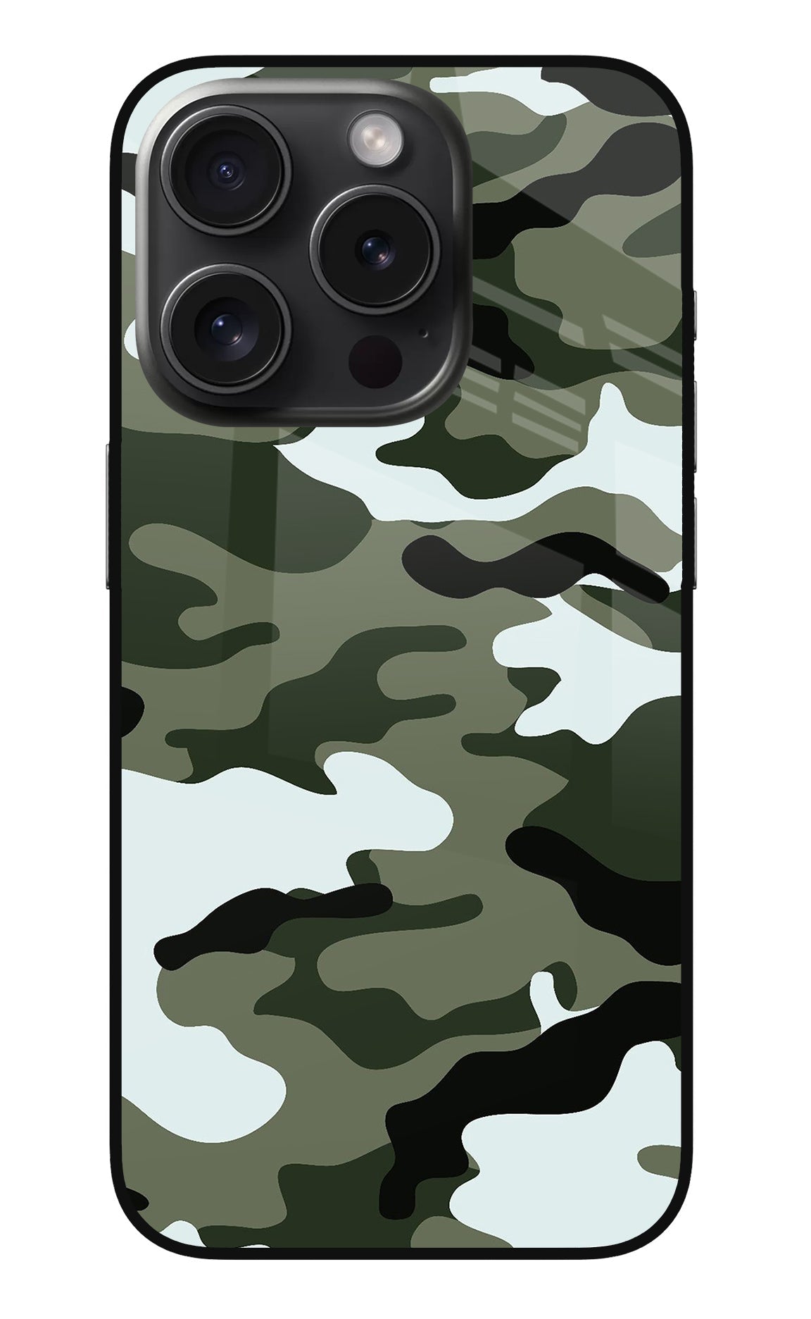 Camouflage iPhone 15 Pro Max Glass Case