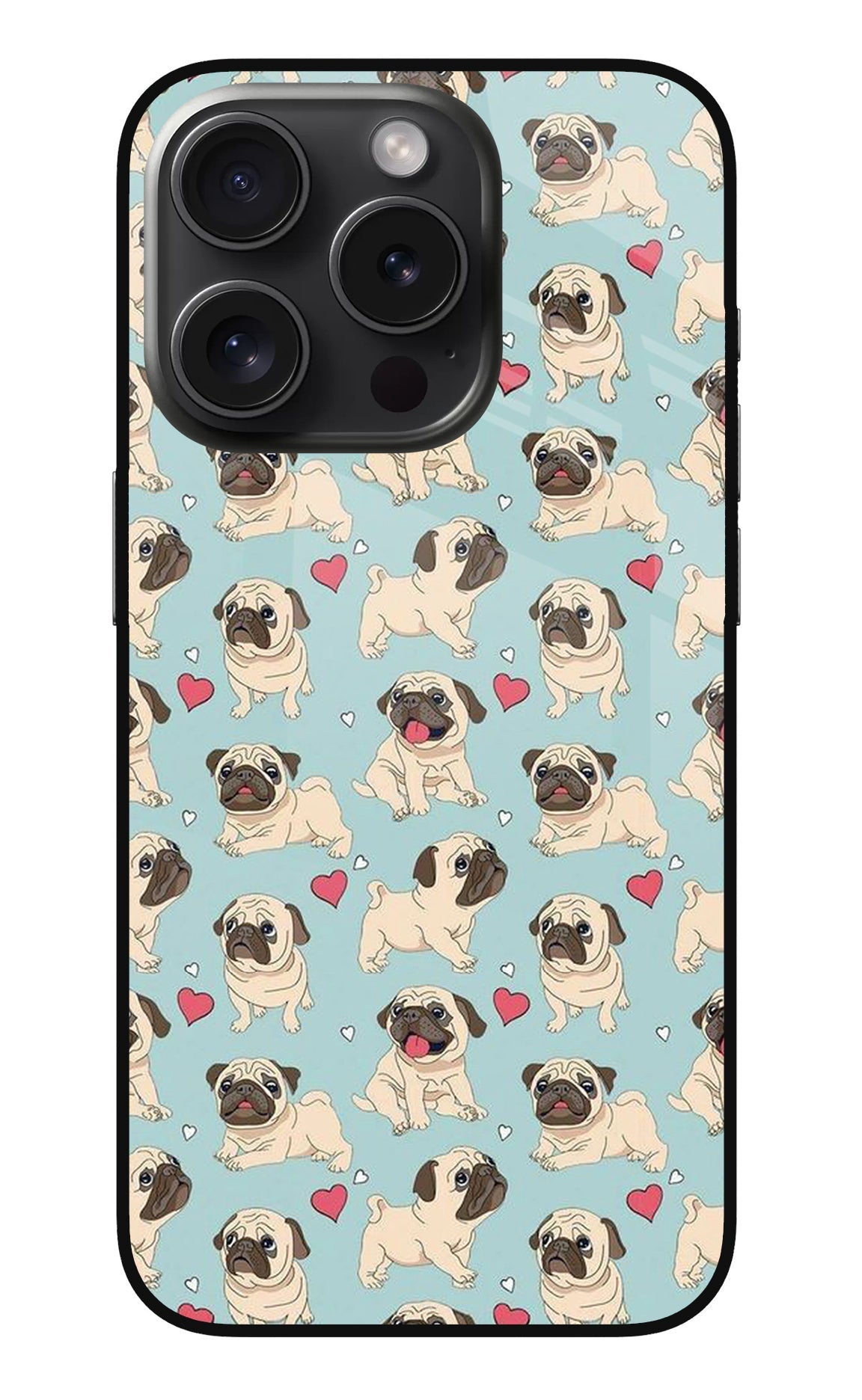 Pug Dog iPhone 15 Pro Max Glass Case