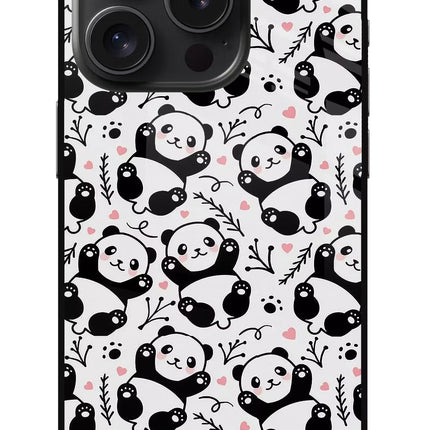 Cute Panda iPhone 15 Pro Max Glass Case