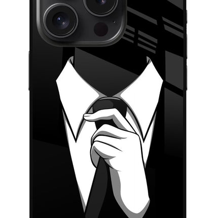 Black Tie iPhone 15 Pro Max Glass Case