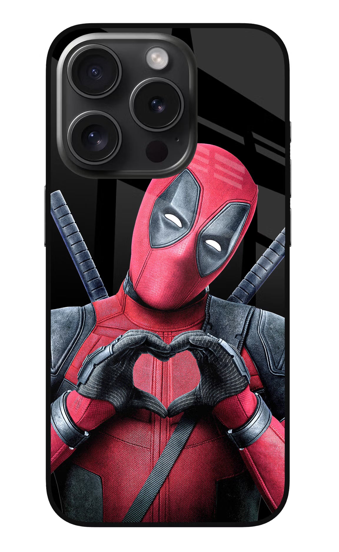 Deadpool iPhone 15 Pro Max Glass Case Back Cover by Casekaro