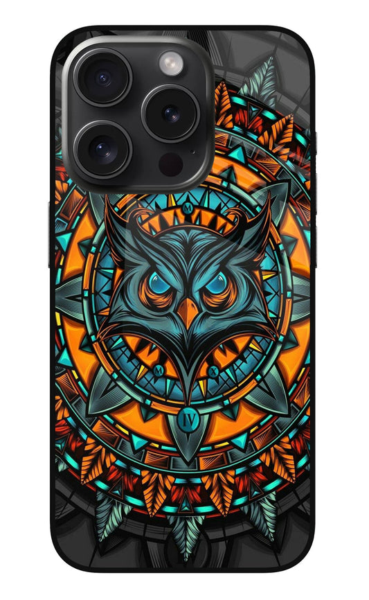 Angry Owl Art iPhone 15 Pro Max Glass Case