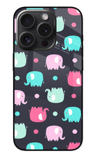 Elephants iPhone 15 Pro Max Glass Case Back Cover by Casekaro