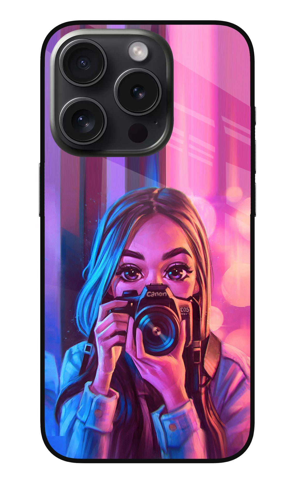 Girl Photographer iPhone 15 Pro Max Glass Case