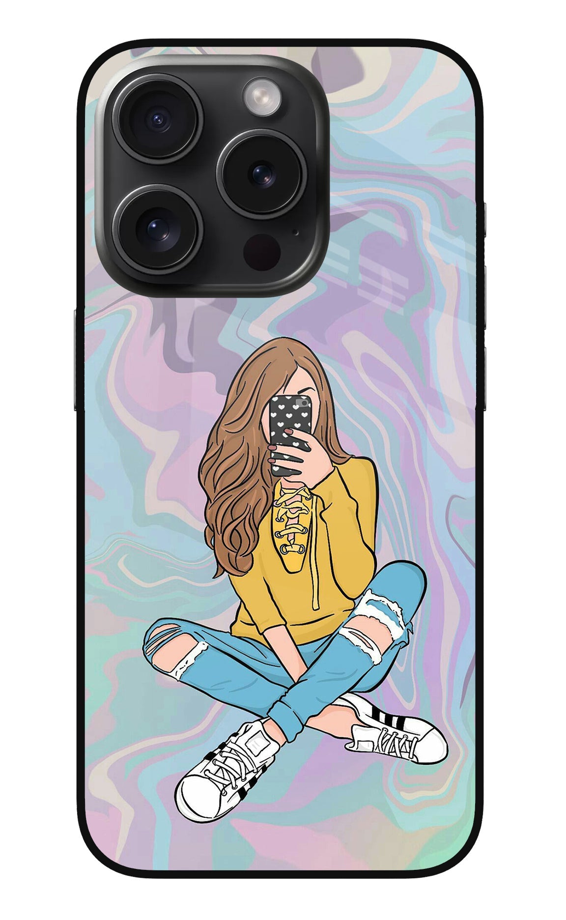 Selfie Girl iPhone 15 Pro Max Back Cover